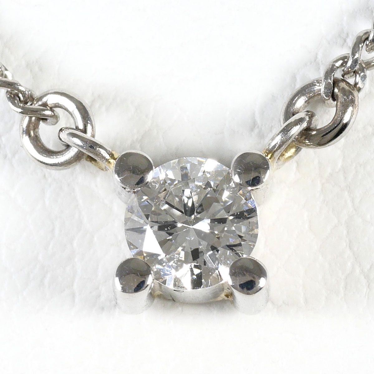 PT850/プラチナ ネックレス ダイヤモンド 0.21ct SI1 鑑定書 総重量約2.9g 約39cm