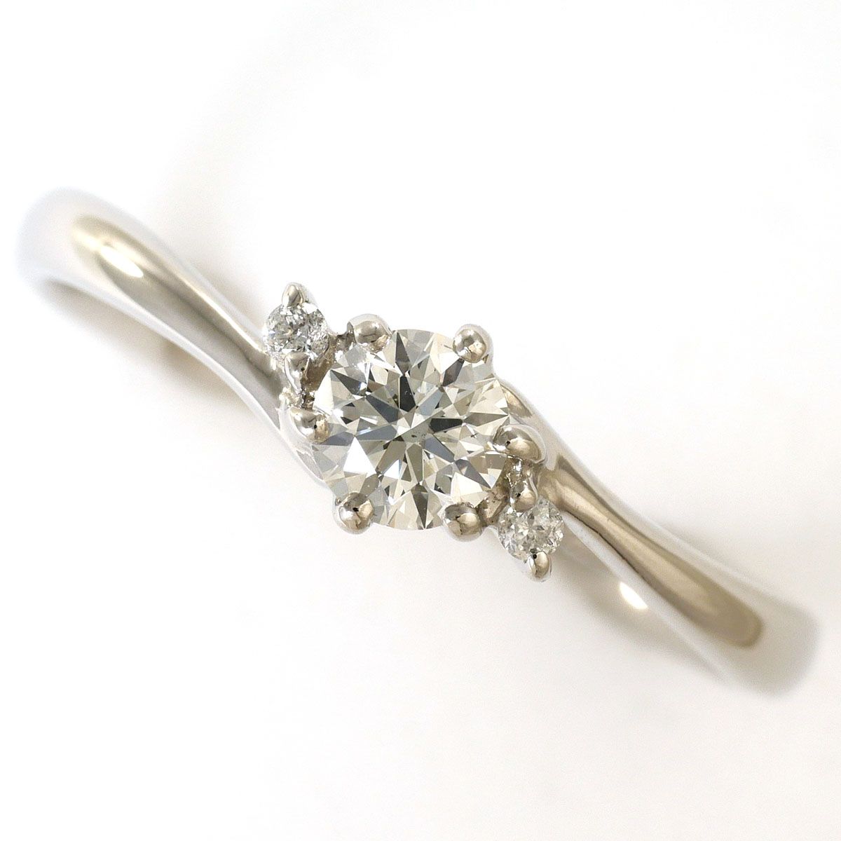 PT900/プラチナ リング・指輪 11号 ダイヤモンド 0.234ct ダイヤモンド 0.02ct VS2 鑑定書 総重量約2.8g