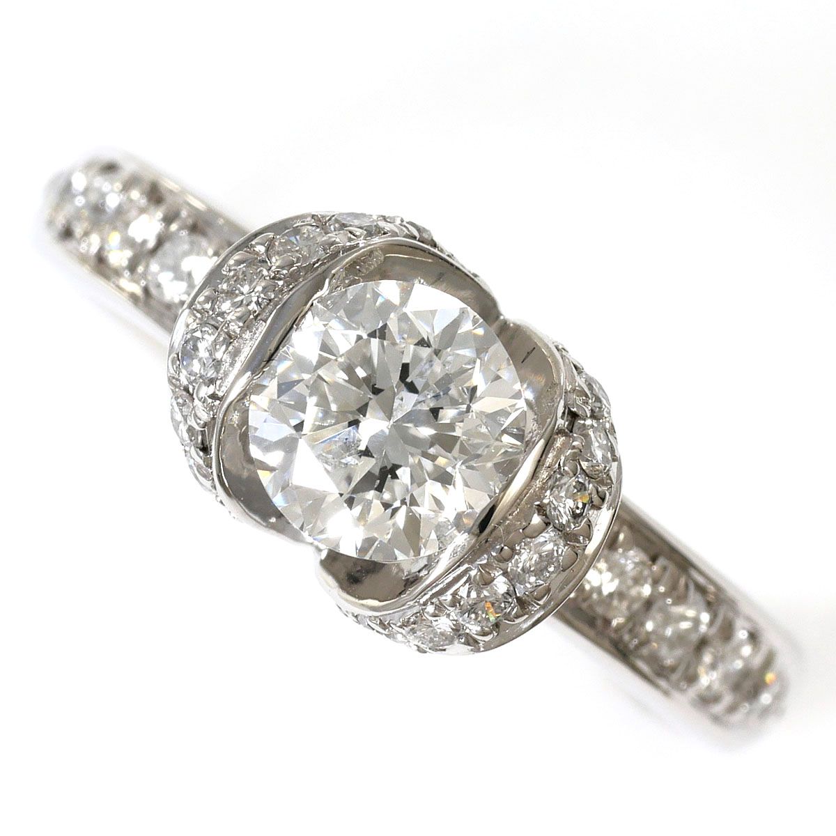PT900/プラチナ リング・指輪 9号 ダイヤモンド 0.727ct ダイヤモンド 0.28ct SI2 鑑定書 総重量約5.1g