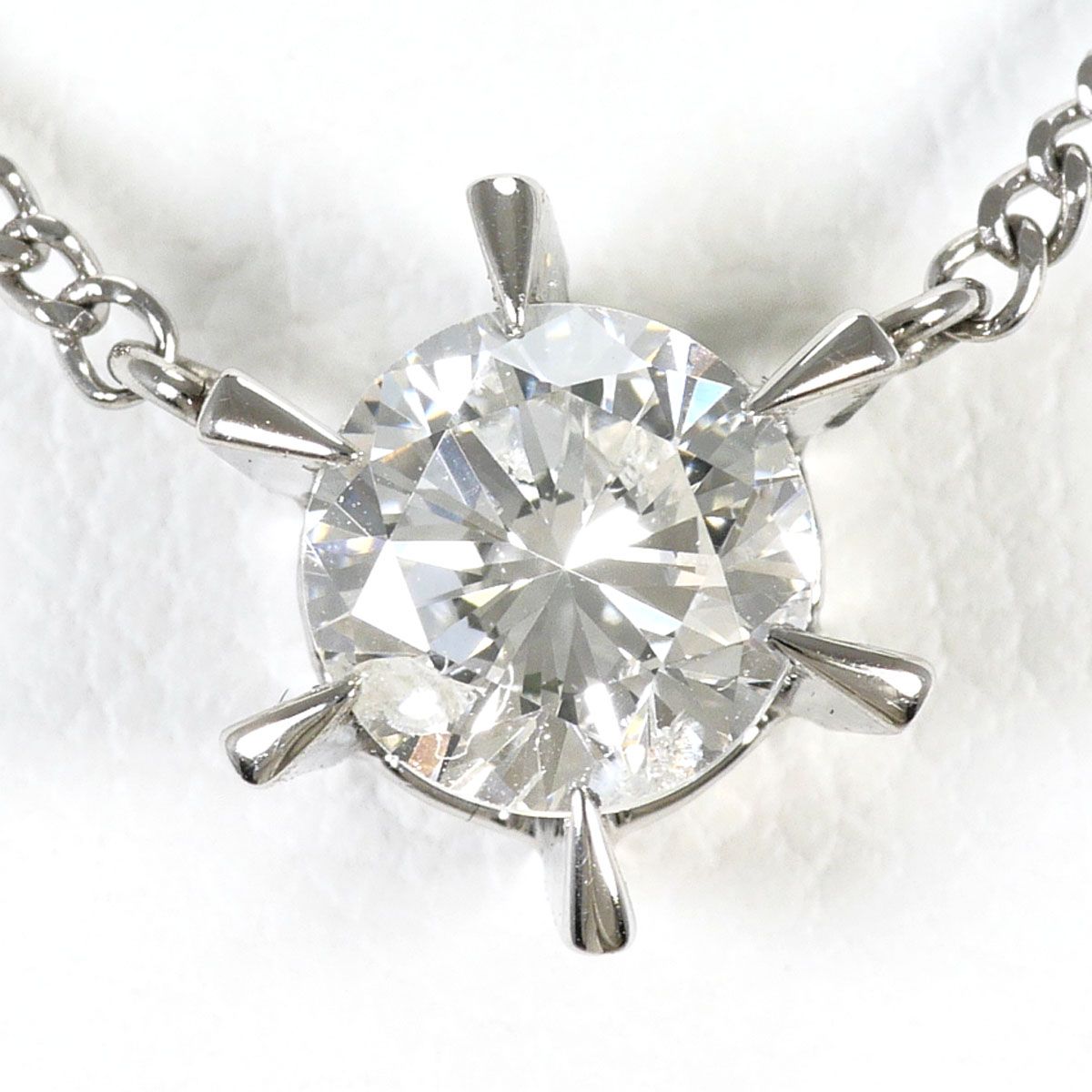 PT850/プラチナ ネックレス ダイヤモンド 0.506ct I1 鑑定書 総重量約