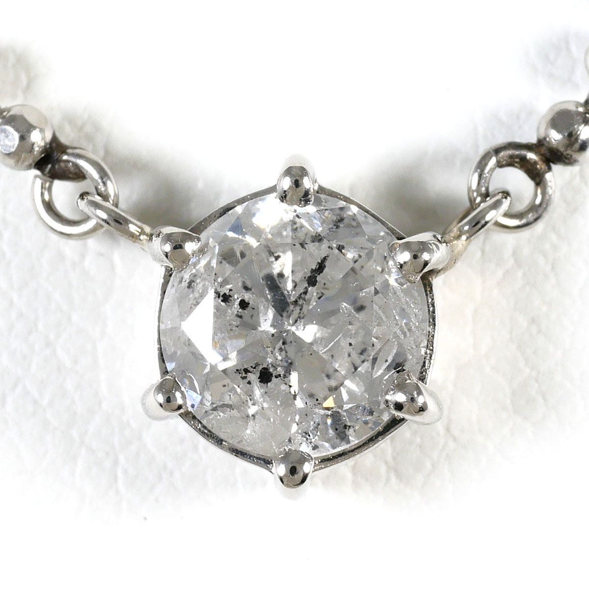 PT850/プラチナ ネックレス ダイヤモンド 1.007ct I1 鑑定書 総重量約
