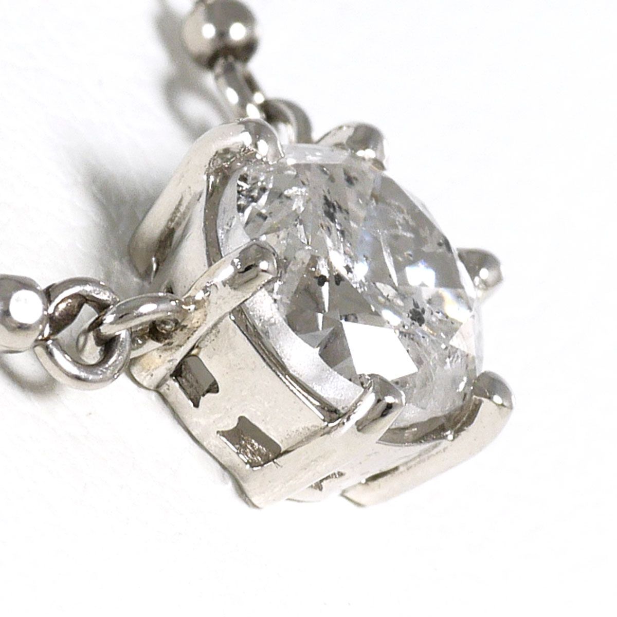 PT850/プラチナ ネックレス ダイヤモンド 1.007ct I1 鑑定書 総重量約