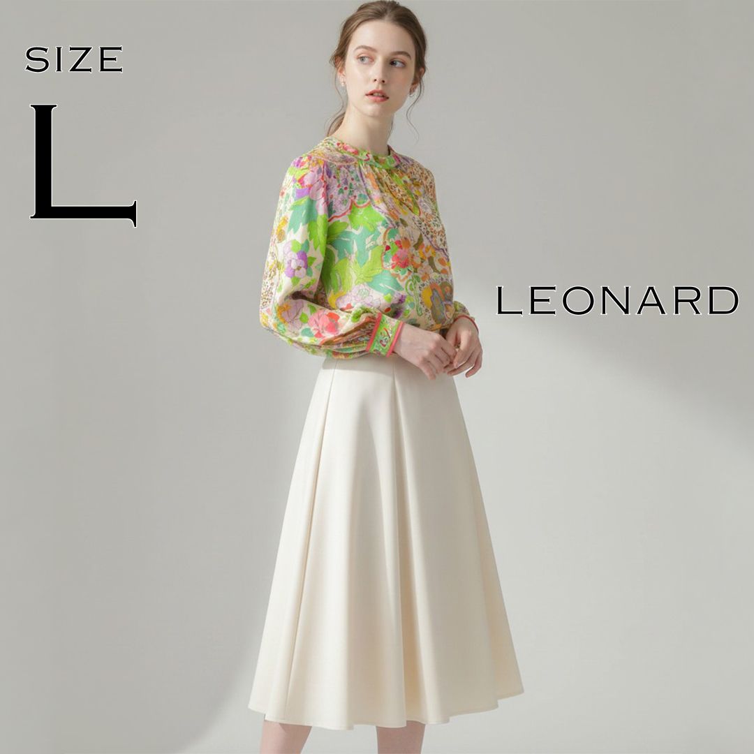 特価】LEONARDレオナール 日本製 80sヴィンテージ ウールシルク 花柄