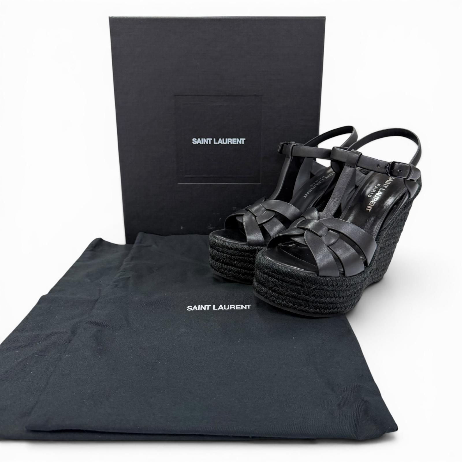 未使用品☆SAINT LAURENT サンローラン 466678 トリビュート ウェッジ 