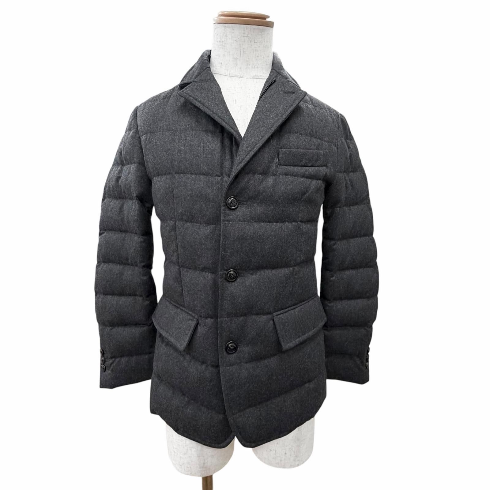 極美品△MONCLER モンクレール RODIN ウール100％ ロゴボタン ジップ