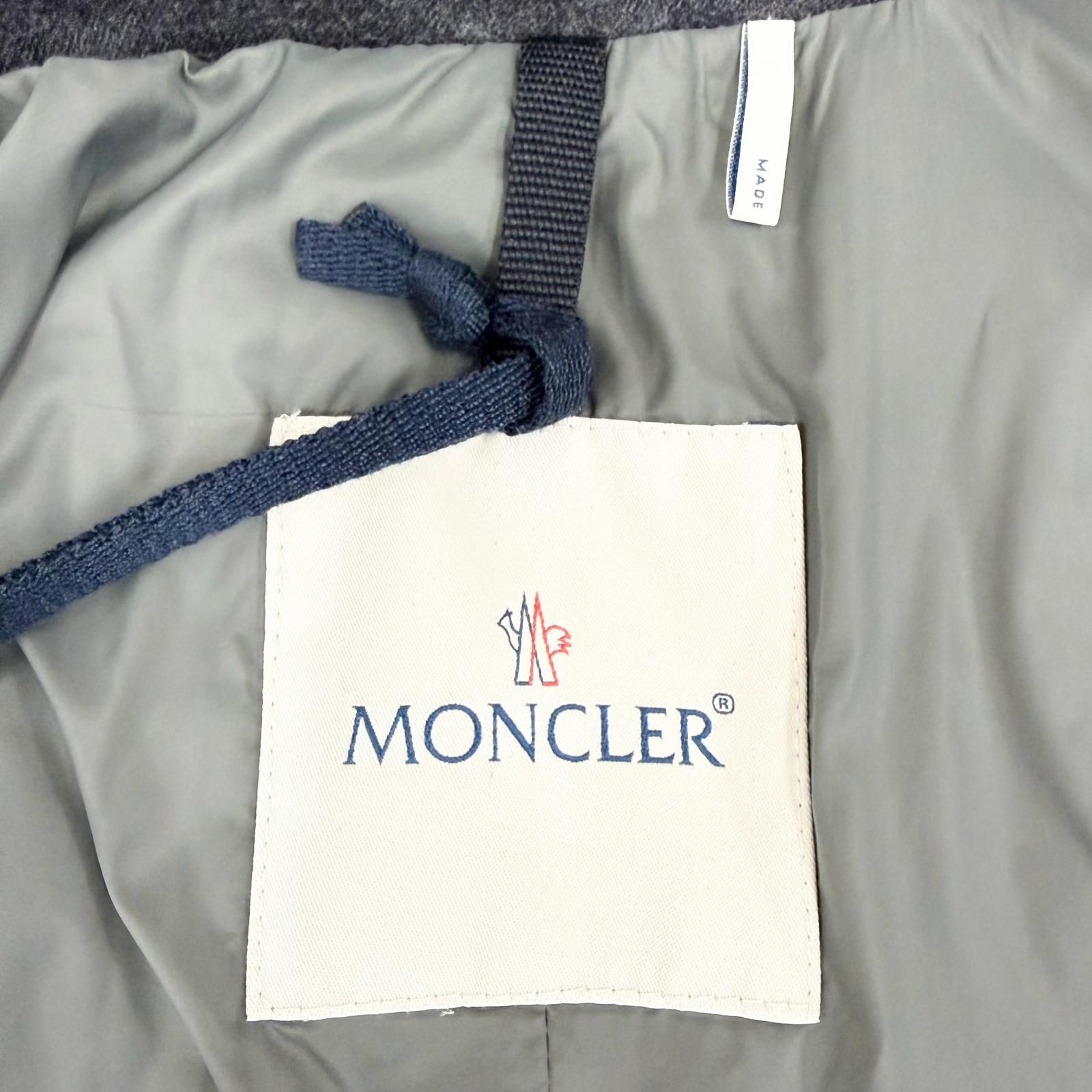 極美品△MONCLER モンクレール RODIN ウール100％ ロゴボタン ジップ