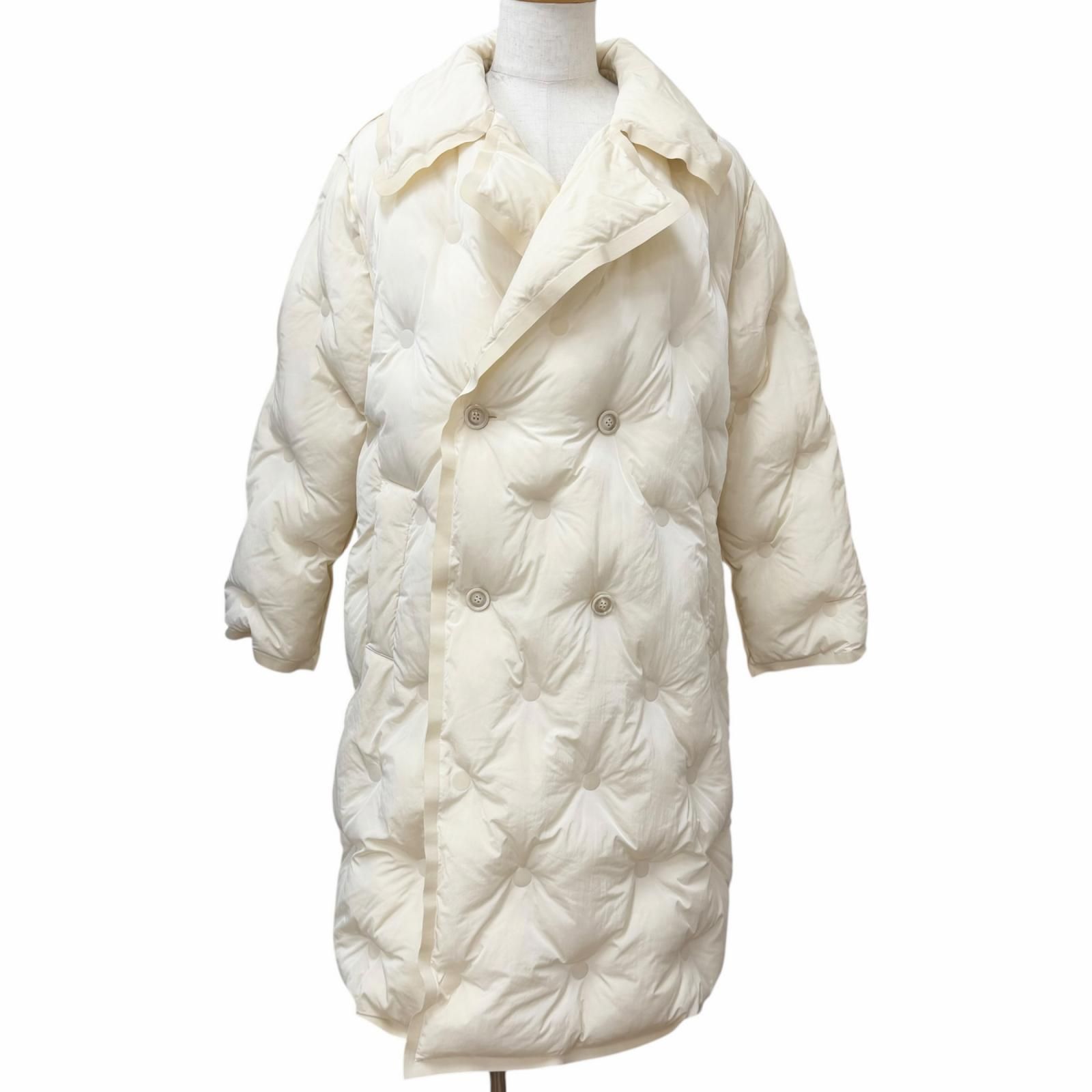 極美品□Maison Margiela 10 メゾンマルジェラ10 S67AH0002 GLAMSLAM ダブルブレスト 中綿 パテッドコート アイボリー 42 伊製 正規品
