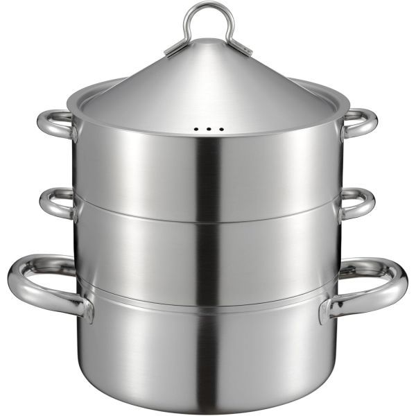 燕三 IH対応 ステンレス三段蒸し器 18cm EM-078 [日本製]
