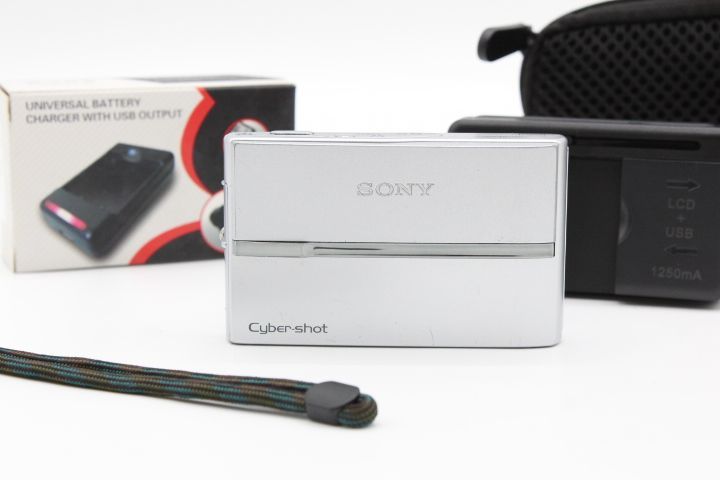 ＜＜ポーチ＆新品ストラップ付き！！＞＞【良品】 SONY ソニー Cyber-Shot DSC-T9 シルバー#LE2028715
