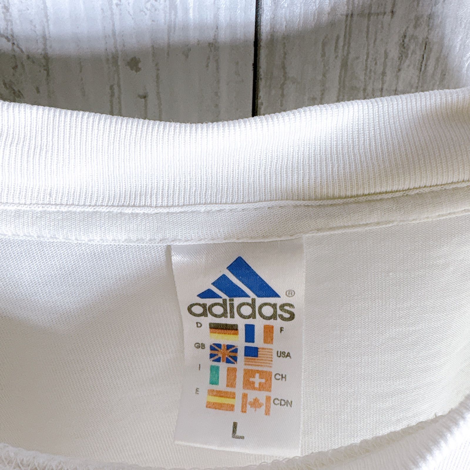 定番人気】adidas T-shirt アディダス ホワイト ビッグロゴ 