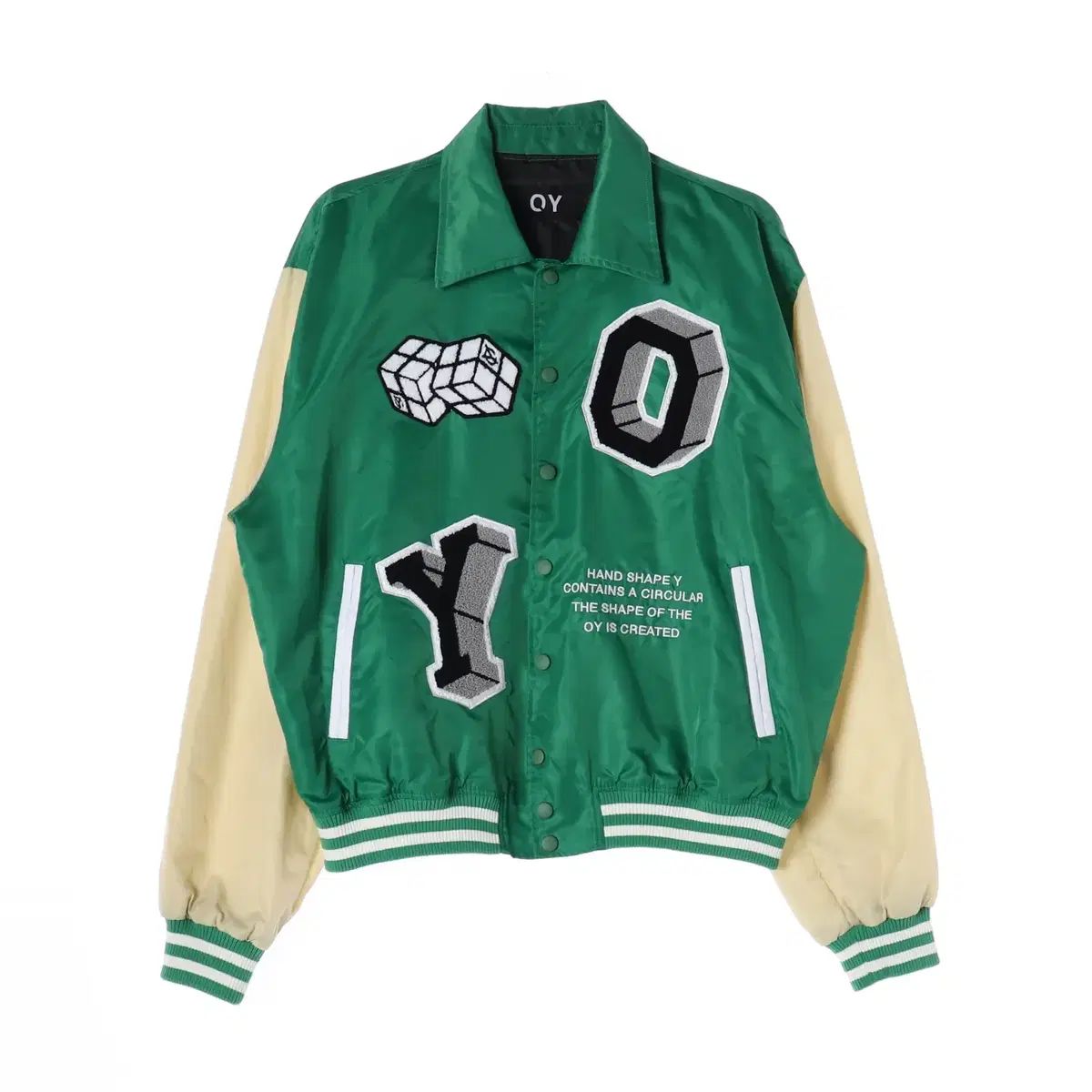 OY グラフィック パッチ オーバーサイズ スタジャン アウター ジャケット