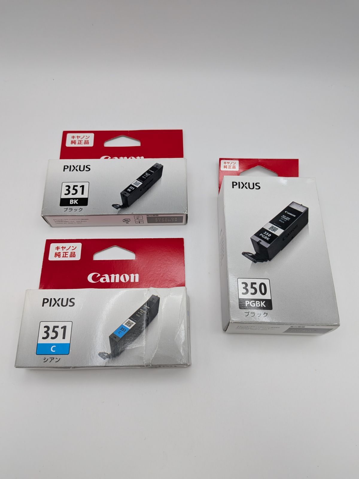 Canon PIXUS 350/351 純正インク 3個 やや傷 - メルカリ