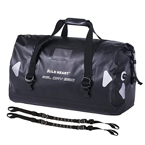 WILD HEART 防水バッグ ダッフルバッグ 40L 66L 100L 溶接シームショルダーストラップ付き バインディングロープ カヤック キャンプ ボート/バイサイクル オートバイドラムバッグ ツーリング シートバッグ オートバイ アウ e74c9cb3