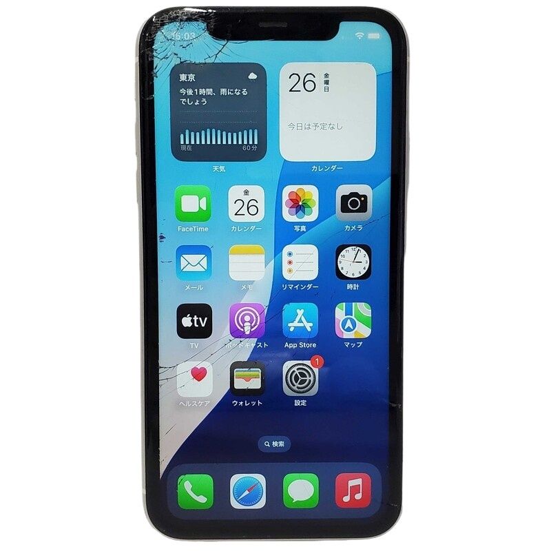 SIMフリー Apple iPhone 11 128GB MWM22J/A au ○判定 ホワイト スマートフォン スマホ バッテリー最大容量68％ 【中古/ジャンク】 32606K227