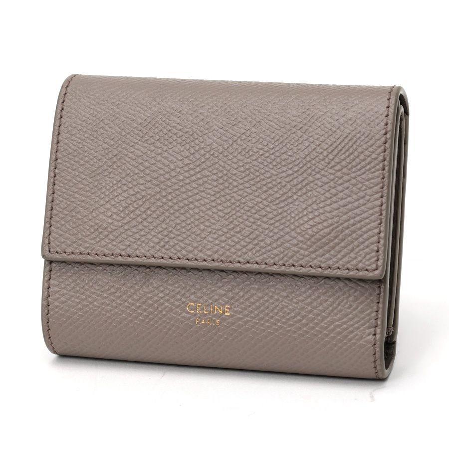 セリーヌ / CELINE　スモール トリフォールドウォレット　10B573BEL.10BL　ペブル（グレージュ系）【中古】