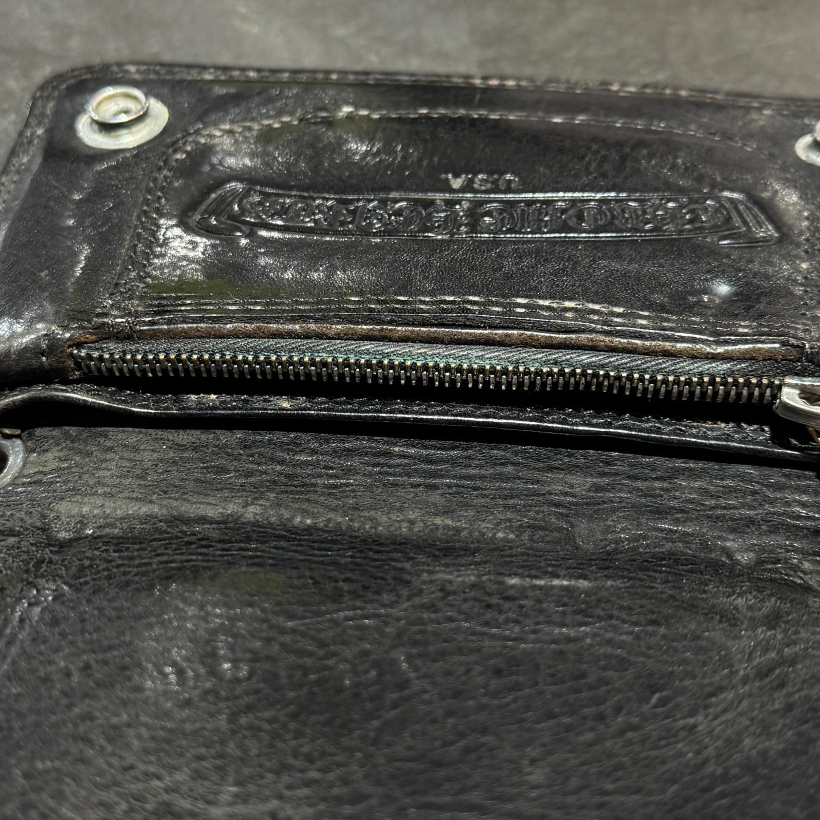 CHROME HEARTS 1 ZIP HEART 1ジップ ハートボタン レザーウォレット