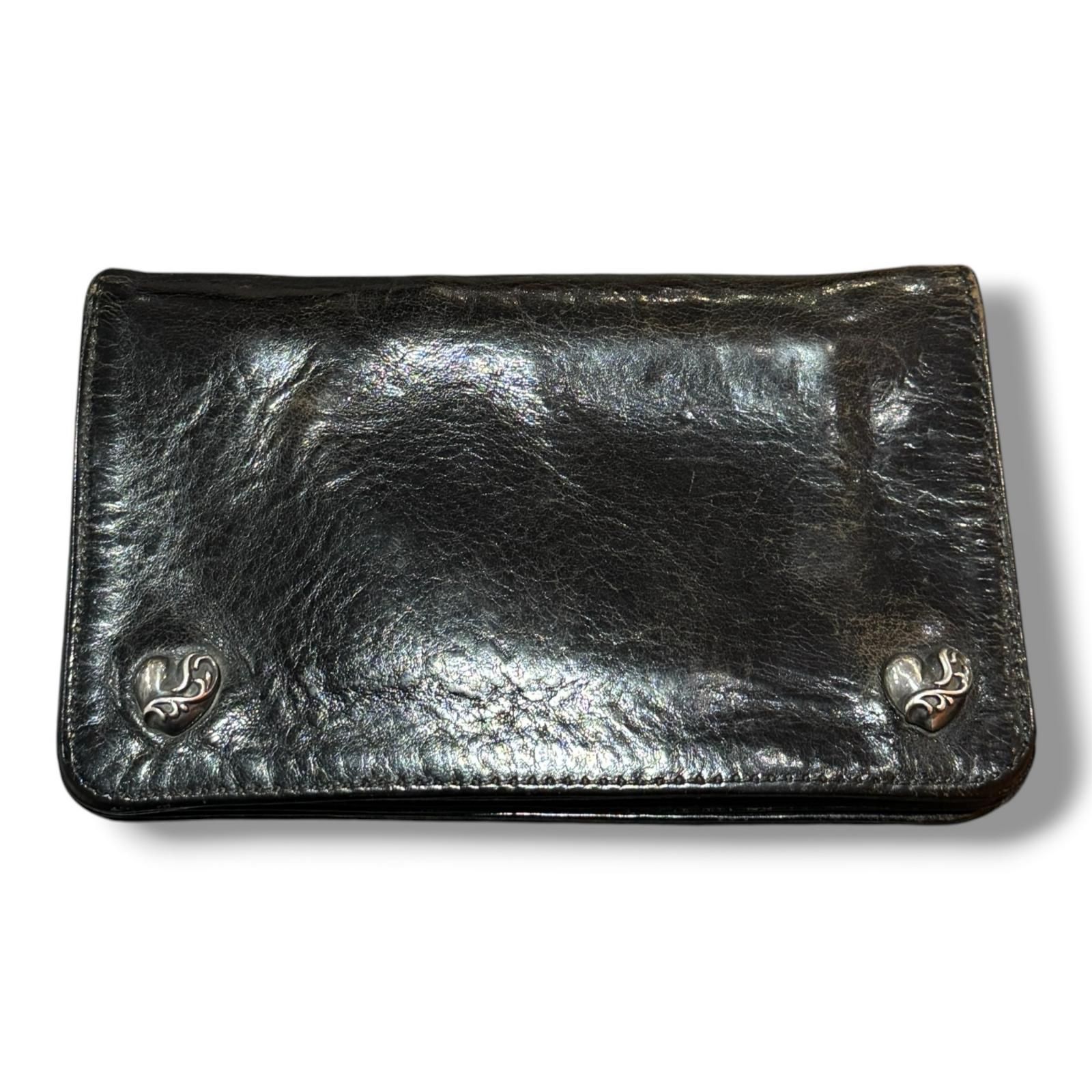 CHROME HEARTS 1 ZIP HEART 1ジップ ハートボタン レザーウォレット
