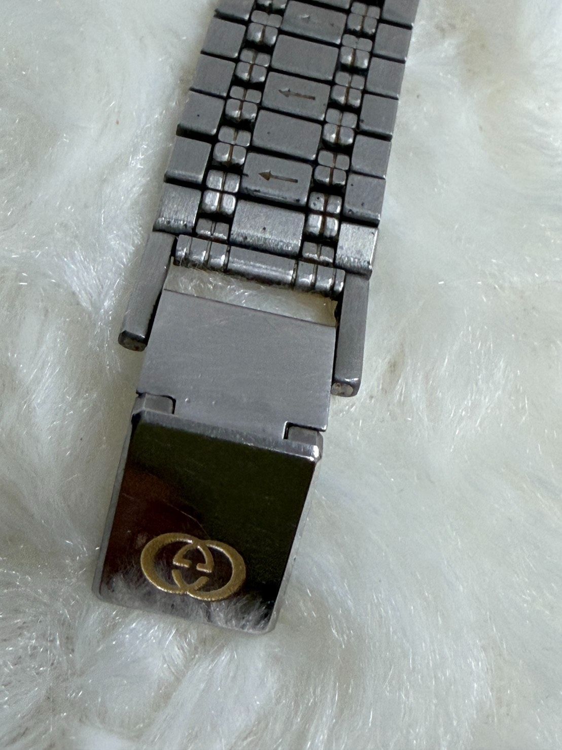 中古正規品 GUCCI 時計 9000M デイト メンズ コンビ電池切れ 動作