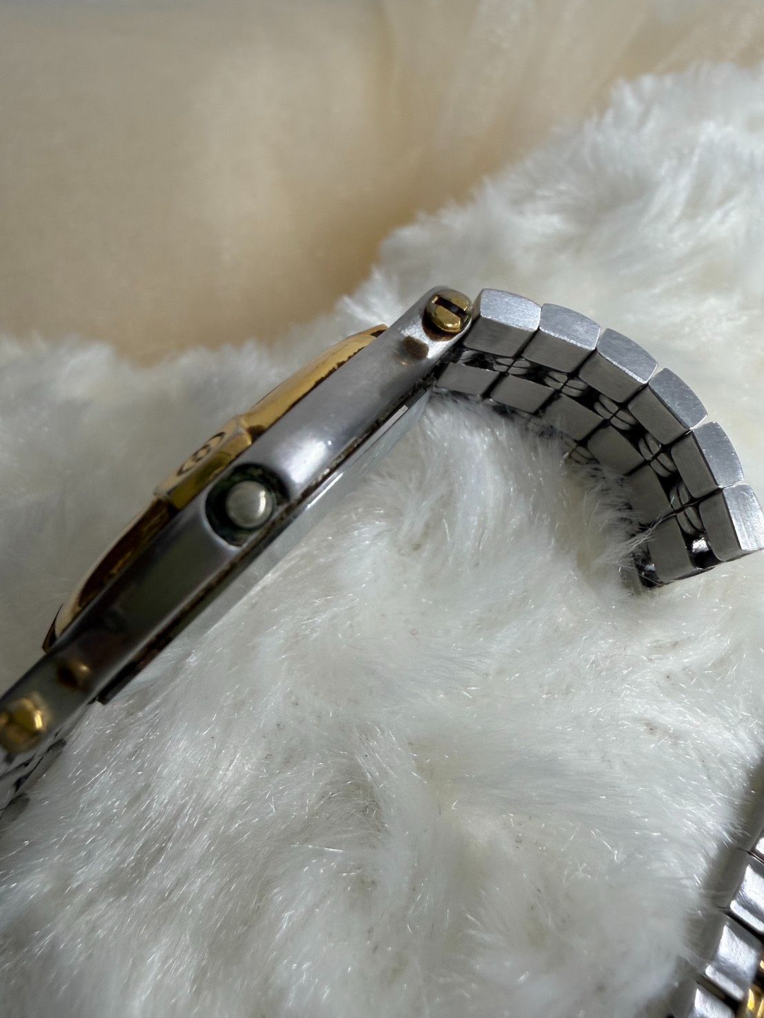 中古正規品 GUCCI 時計 9000M デイト メンズ コンビ電池切れ 動作