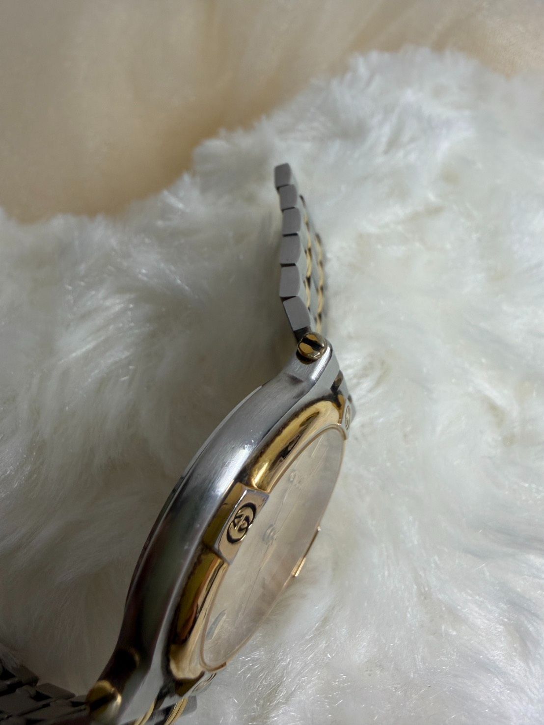 中古正規品 GUCCI 時計 9000M デイト メンズ コンビ電池切れ 動作