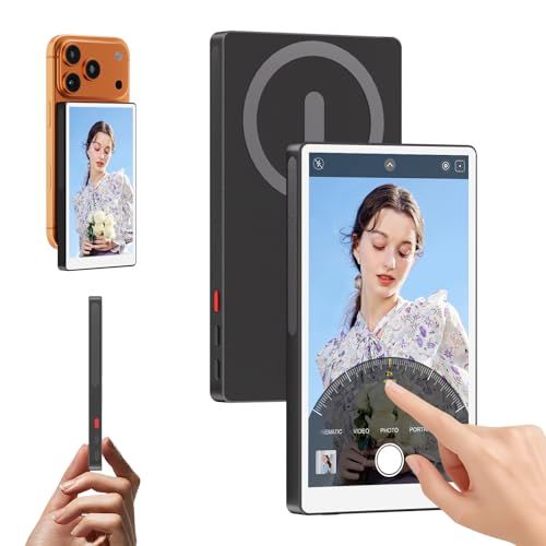 ☆新品☆MAGEX iphone17 自撮りモニター 5インチ タッチスクリーン 1080P 超薄型 スマホモニター magsafe対応 ワイヤレス接続 画面ミラーリング 外カメラ iphone背面モニター Vlog記録・ビデオ録画・ライブ配 b87ac9bc
