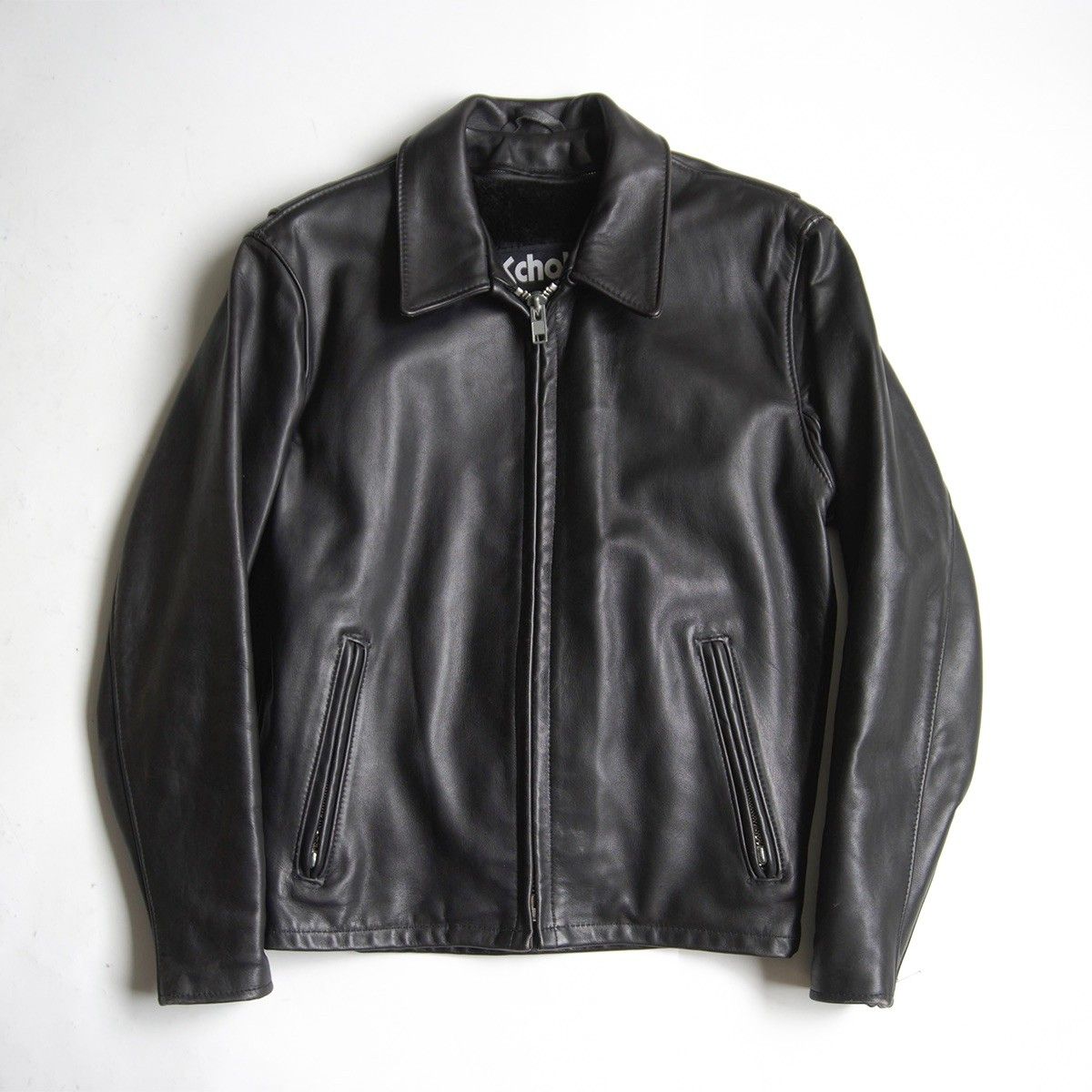 美品】SCHOTT【152/シングルライダースジャケット】38 襟 レザー