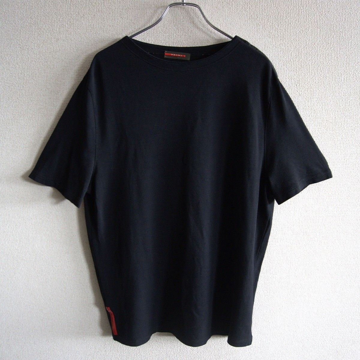【高級品】PRADA【ショルダージップ カットソー】M プラダ ブラック 26060801
