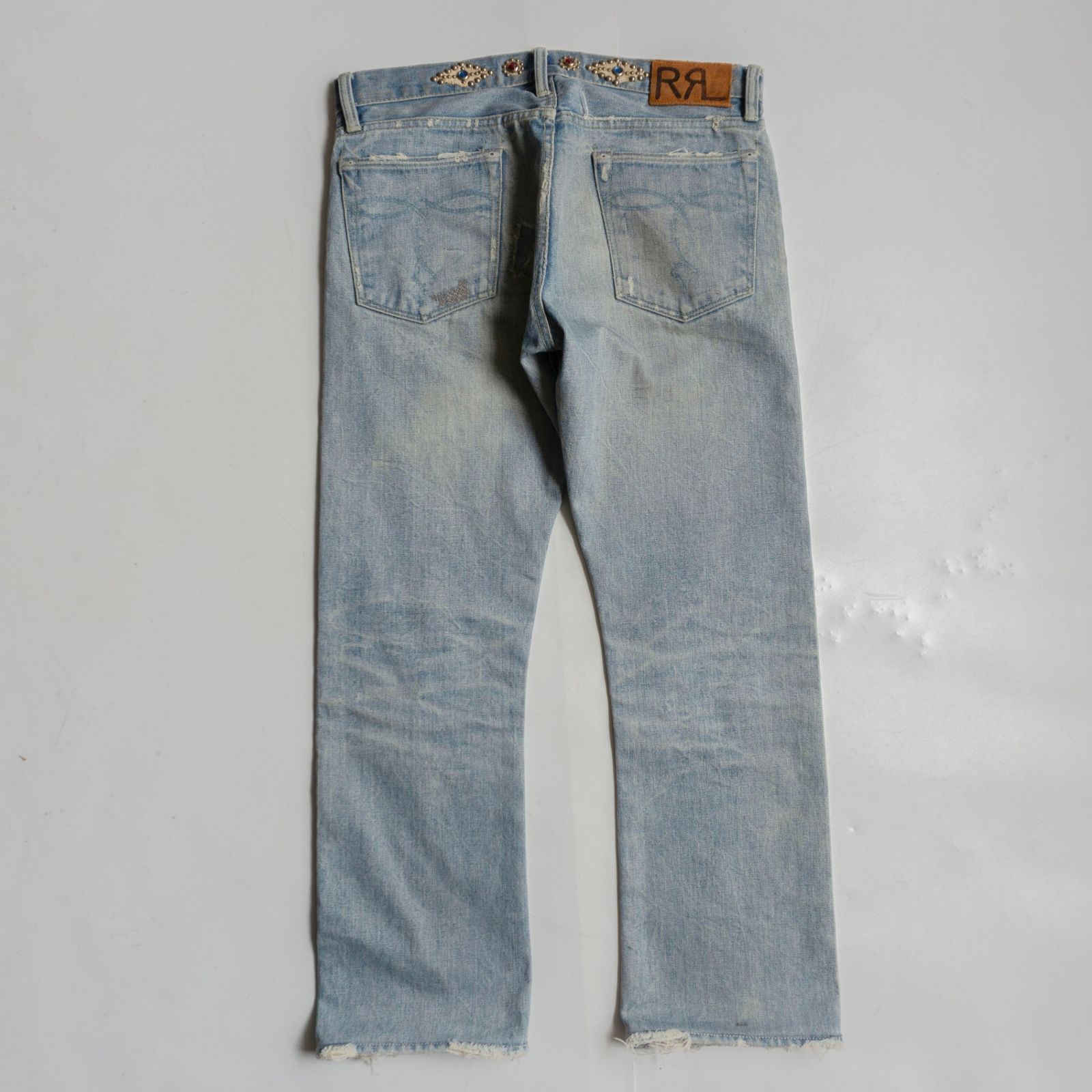 希少】RRL【スタッズ デニムパンツ】32×32 アメリカ製 ダブルアール