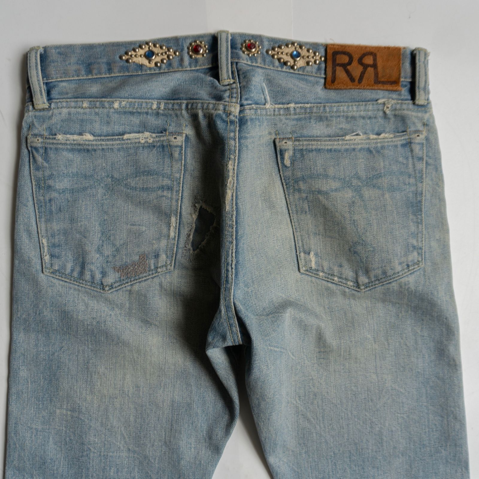 RRL made in USA 32×32 デニムパンツ 希少】RRL【スタッズ デニムパンツ】32×32 アメリカ製 ダブルアール