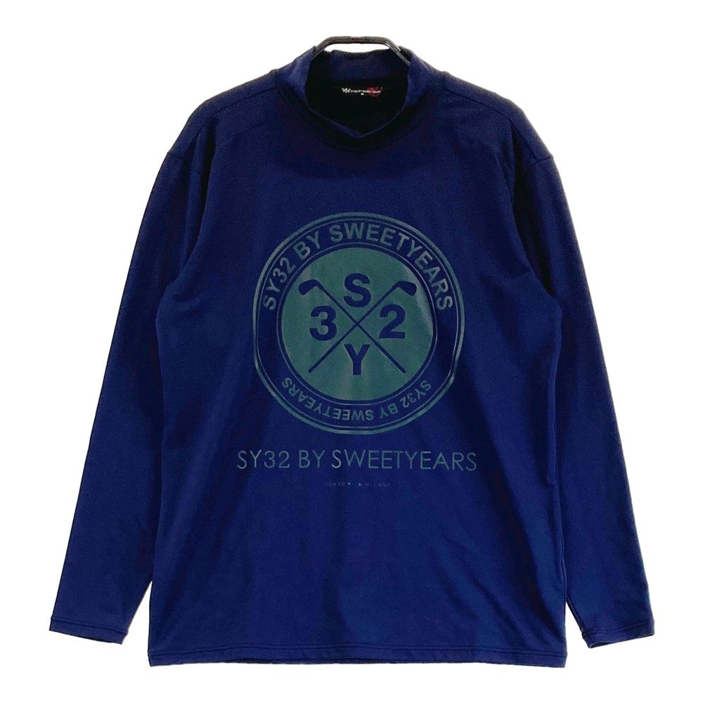 サイズ：M SY32 BY SWEET YEARS GOLF エスワイサーティトゥ ハイネック 長袖Tシャツ ネイビー系 [240101391665] ゴルフウェア メンズ ストスト