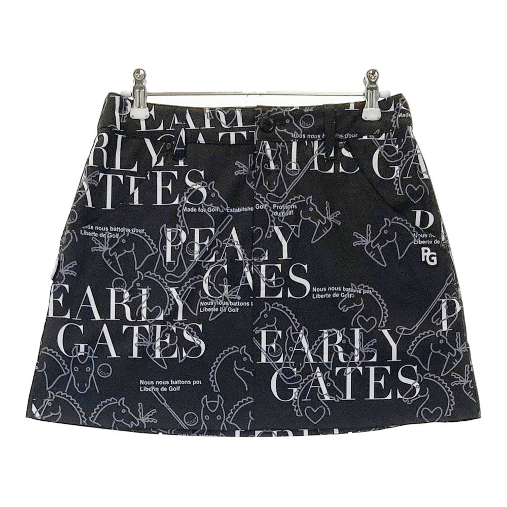 サイズ：0 PEARLY GATES パーリーゲイツ 2024年モデル スカート ホース 馬柄 ブラック系 [240101408568] ゴルフウェア レディース ストスト