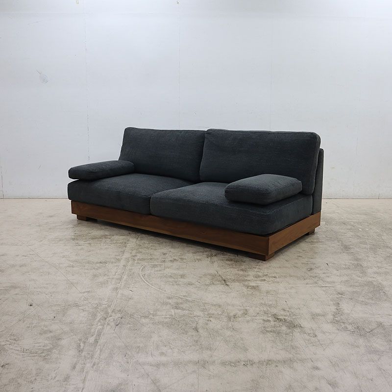 展示品 IDC大塚家具 Testa テスタ 2Pソファ/2人掛けソファ/ラブソファ/ローソファ ファブリック 肘置きクッション付