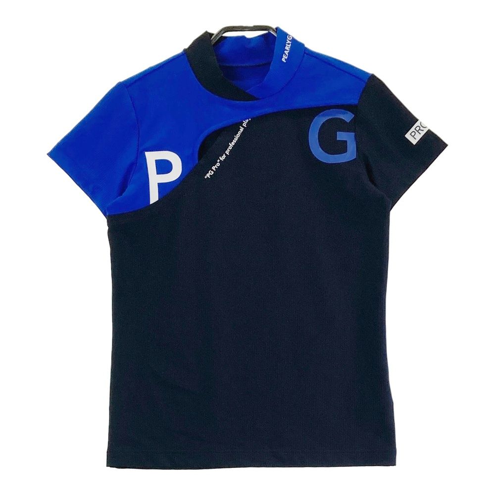 サイズ：0 PEARLY GATES パーリーゲイツ 2024年モデル ハイネック 半袖Tシャツ ネイビー系 [240101473420] ゴルフウェア レディース ストスト