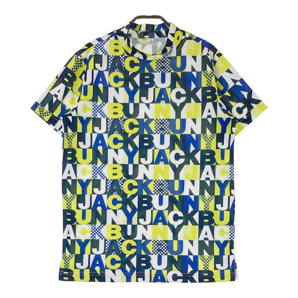 サイズ：4 JACK BUNNY ジャックバニー 2022年 ハイネック 半袖Tシャツ ロゴ総柄 ホワイト系 [240101486167] ゴルフウェア メンズ ストスト