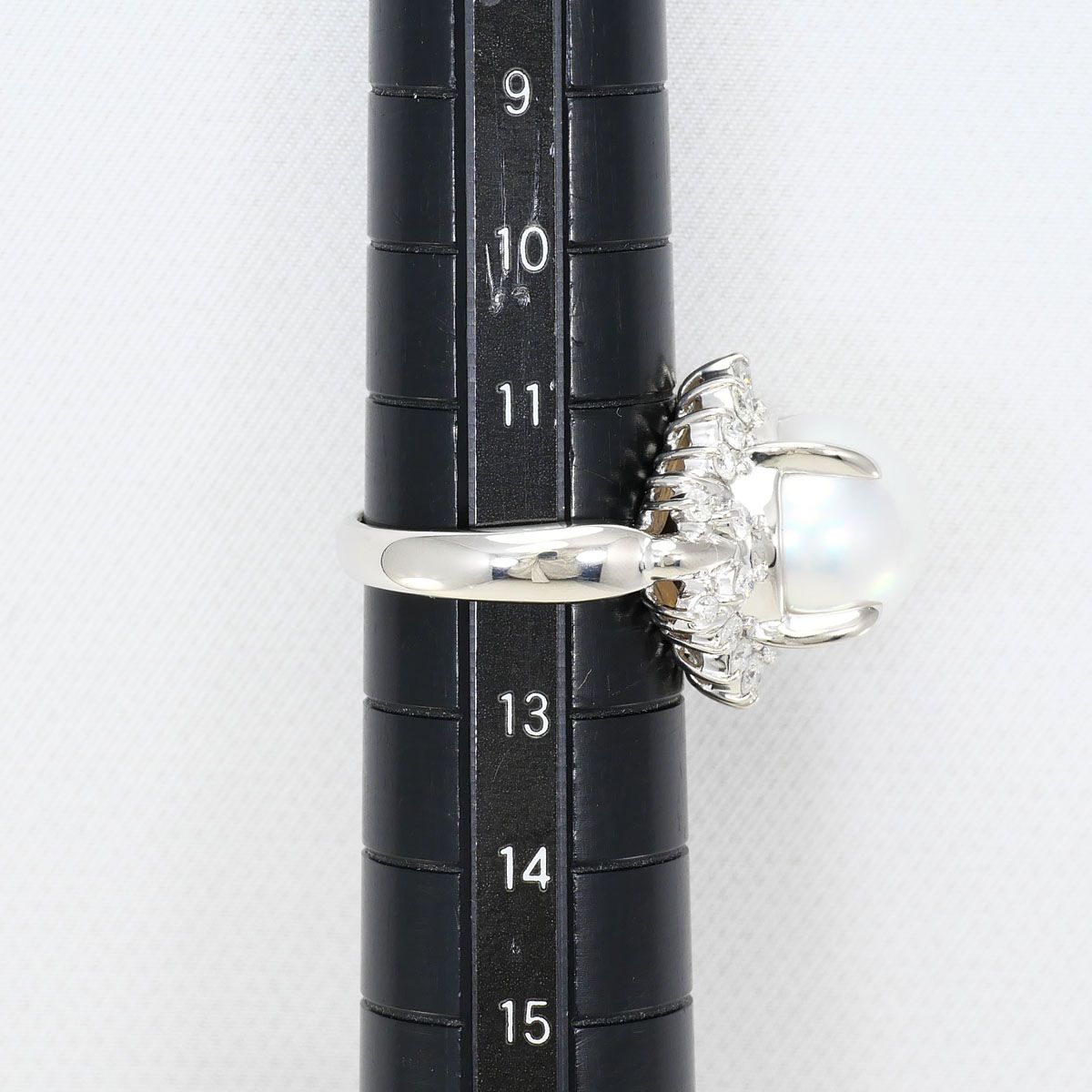 PT900/プラチナ リング・指輪 12号 南洋真珠 ダイヤモンド 0.76ct