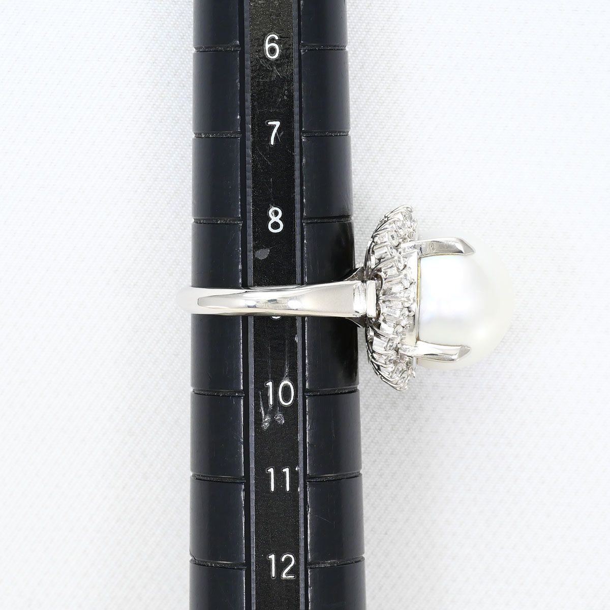 PT900/プラチナ リング・指輪 9号 南洋真珠 ダイヤモンド 0.56ct
