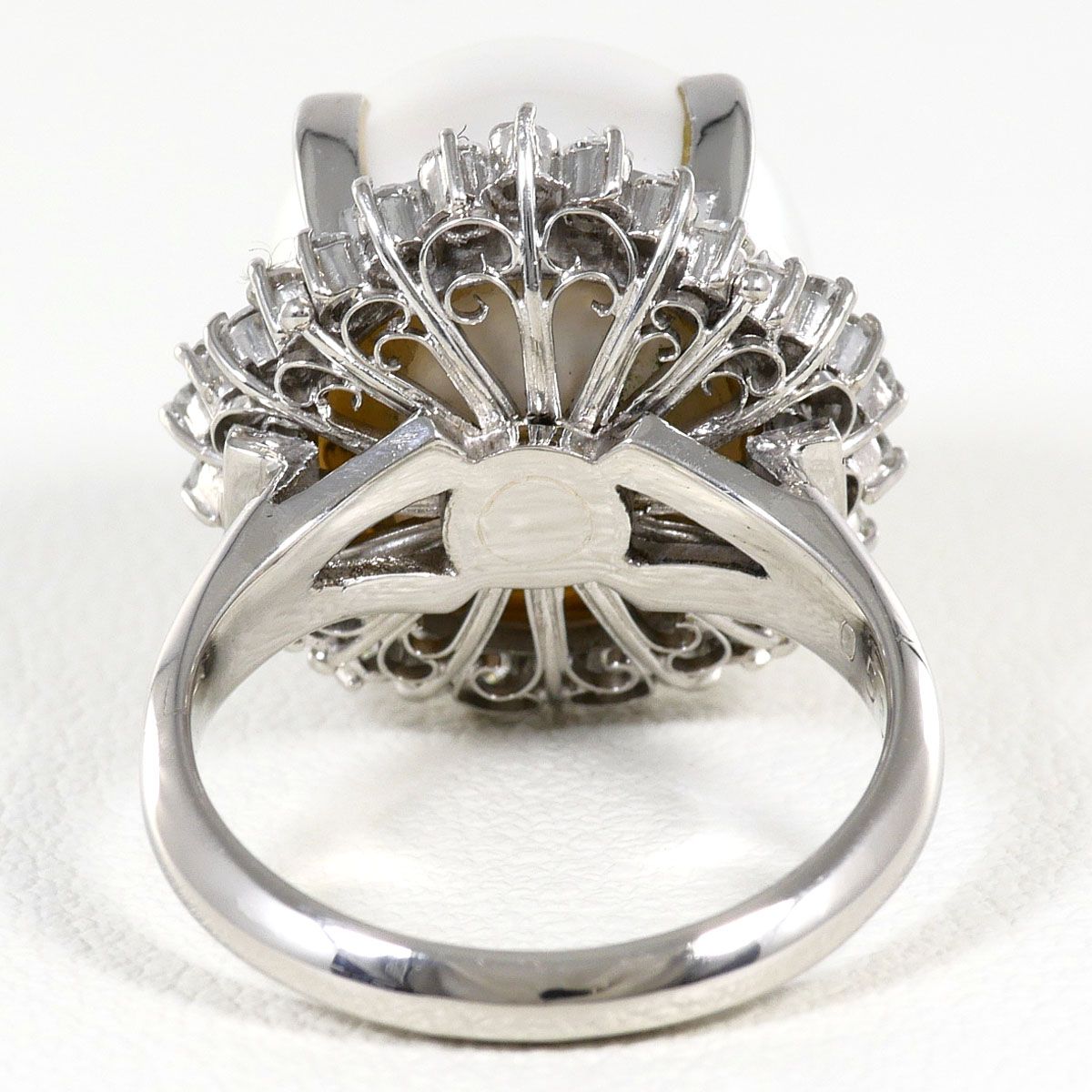 PT900/プラチナ リング・指輪 9号 南洋真珠 ダイヤモンド 0.56ct
