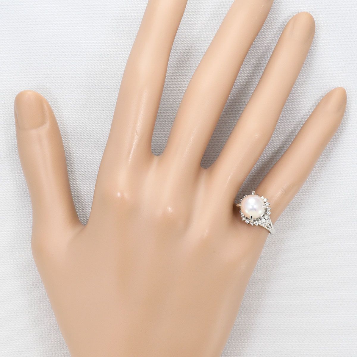 PT900/プラチナ リング・指輪 5.5号 アコヤ真珠 ダイヤモンド 0.24ct