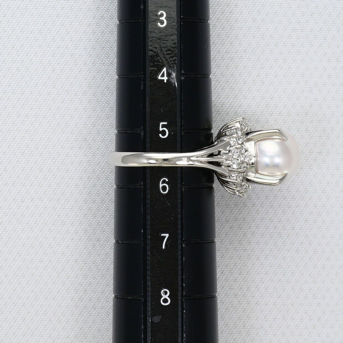 PT900/プラチナ リング・指輪 5.5号 アコヤ真珠 ダイヤモンド 0.24ct