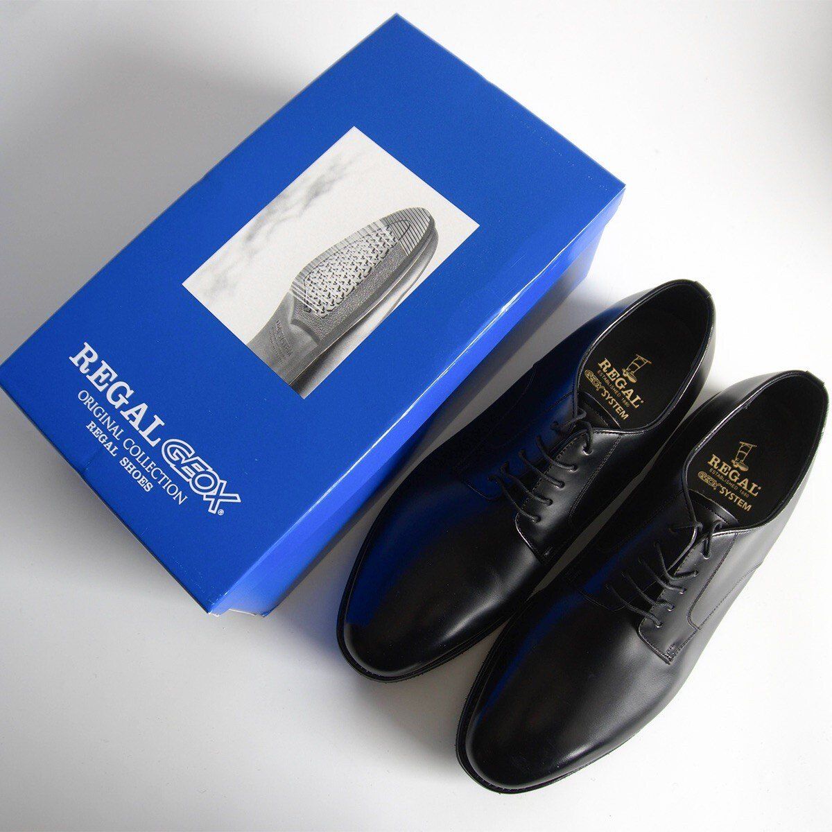 【試着のみ美品】REGAL 【プレーントゥ レザーシューズ】27EEE ブラック リーガル 革靴 25100464 試着のみ美品】REGAL 【プレーントゥ レザーシューズ】27EEE ブラック