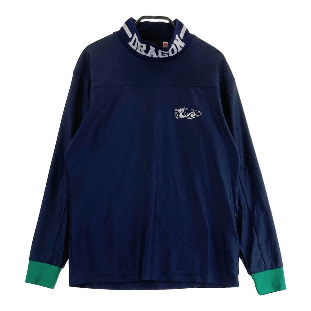 サイズ：2 DANCE WITH DRAGON ダンスウィズドラゴン 長袖ハイネックTシャツ ネイビー系 [240101555807] ゴルフウェア メンズ ストスト