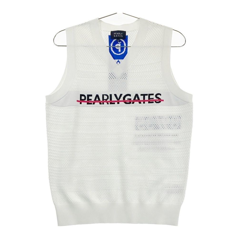サイズ：1 PEARLY GATES パーリーゲイツ 2024年モデル Vネック ニットベスト ホワイト系 [240101563060] ゴルフウェア レディース ストスト
