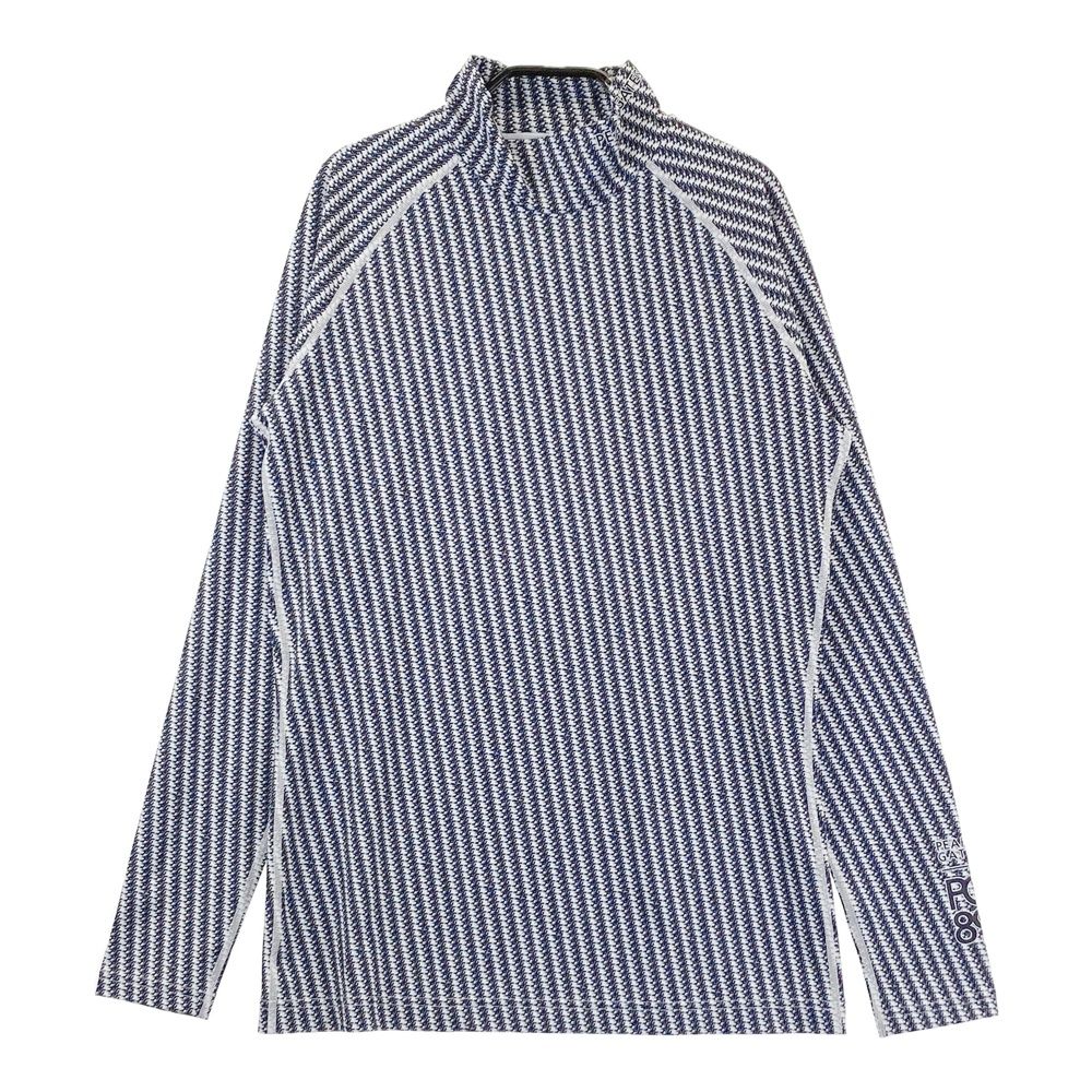 サイズ：4 PEARLY GATES パーリーゲイツ 2024年モデル ハイネック長袖Tシャツ 総柄 ネイビー系 [240101563648] ゴルフウェア メンズ ストスト