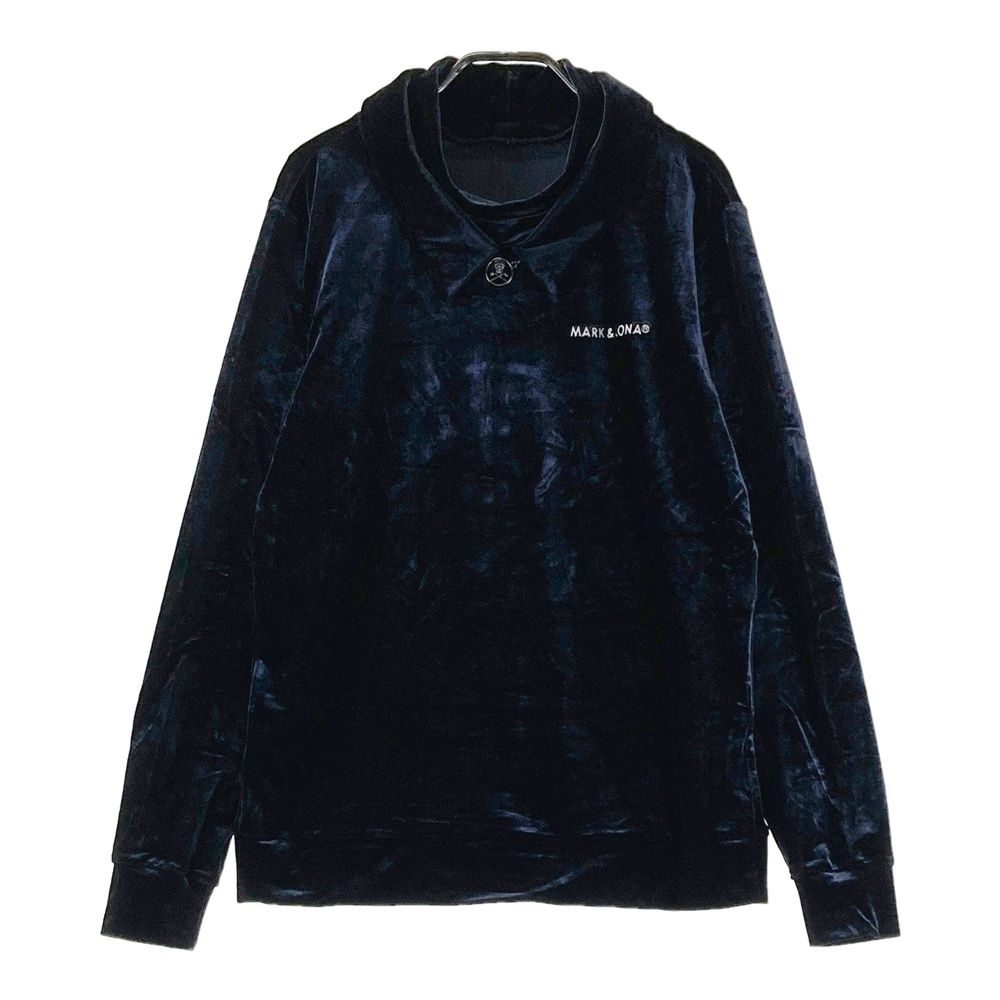 サイズ：46 MARK&LONA マークアンドロナ 2023年 長袖襟付Tシャツ ベロア ブラック系 [240101575881] ゴルフウェア メンズ ストスト
