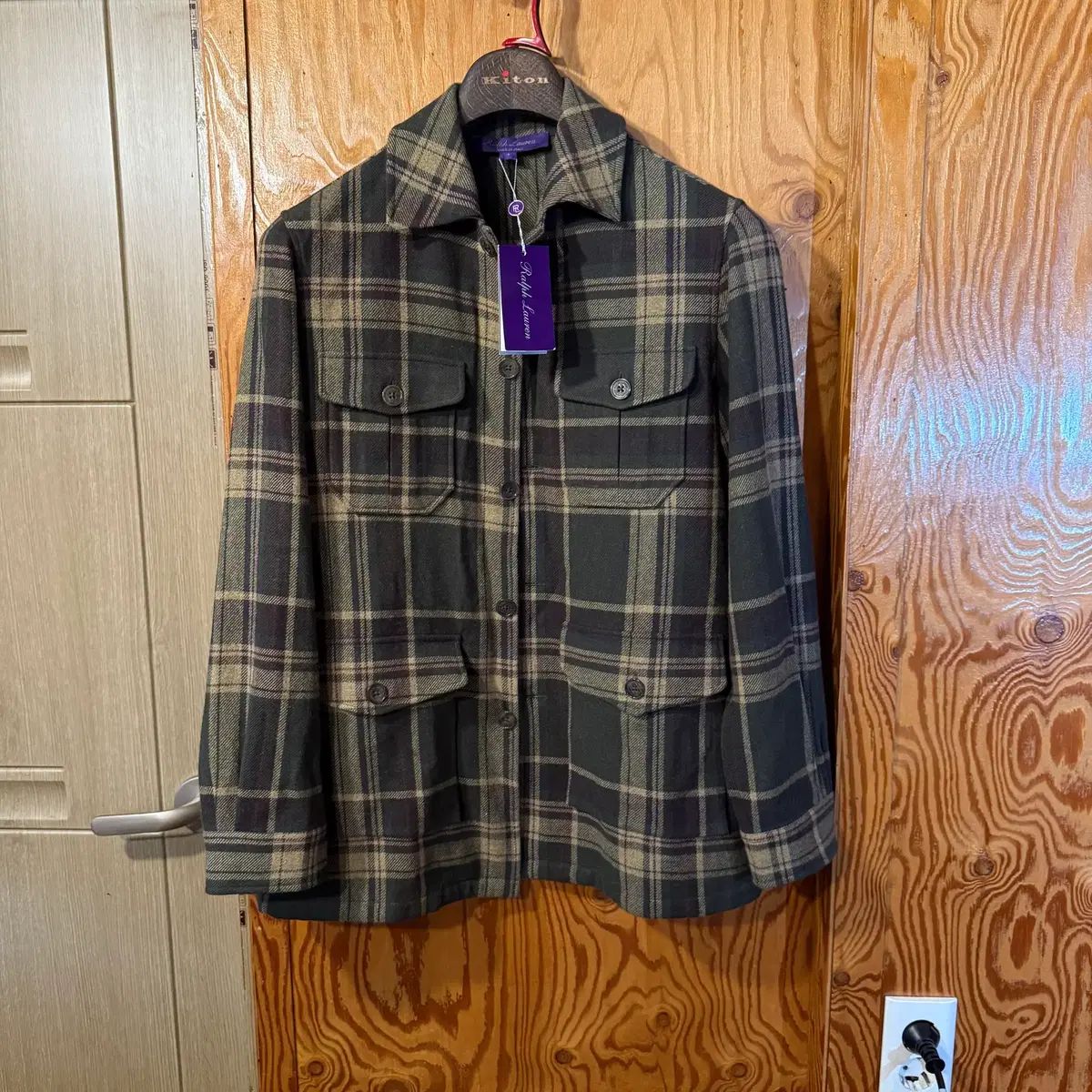 新品) ラルフローレン パープルレーベル 25 F/W アウター型 ウールニット シャツ ジャケット