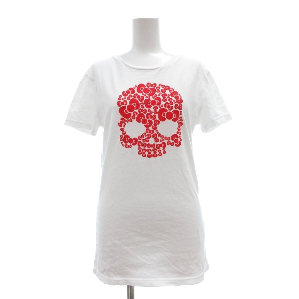 ハイドロゲン HYDROGEN ×サンリオ SANRIO カットソー Tシャツ ドクロ キティちゃん カットソー M 白 ホワイト ピンク 半袖 ドクロ柄 /SX ■GY 7,120円