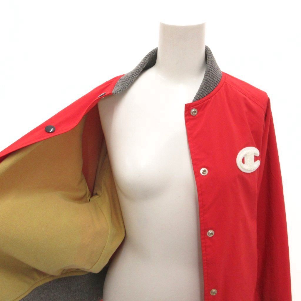 CHAMPION スタジャン レッド 新品 チャンピオン CHAMPION スタジャン ジャケット ブルゾン ロゴ M 赤
