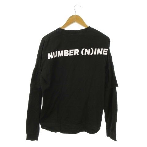 NUMBER (N)INE 切替長袖T ナンバーナイン NUMBER (N)INE DENIM Tシャツ M 黒 ブラック ロゴ 長袖