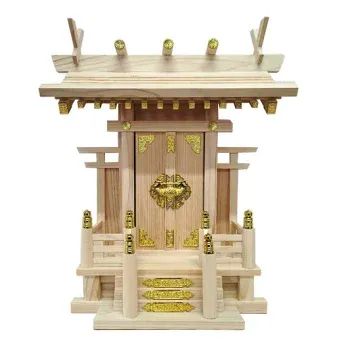 神棚・大天理セット 各神棚に榊ミニ、神具セット、神鏡1.5付き (個人宅不可/メーカー直送/代引き決済不可) 神棚 お祀り用 榊ミニ 神具セット 神鏡 榊立て 瓶子 水玉　工事現場神棚 現場事務所神棚 作業所神棚 仮設事務所神棚
