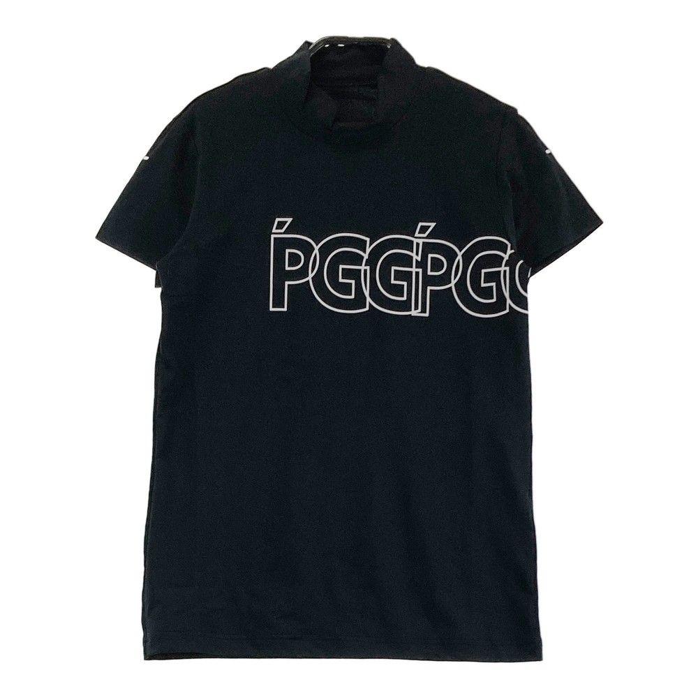 サイズ：0 PGG PEARLY GATES パーリーゲイツ 2024年モデル ハイネック 半袖Tシャツ ロゴパネル ブラック系 [240101366749]# ゴルフウェア レディース ストスト